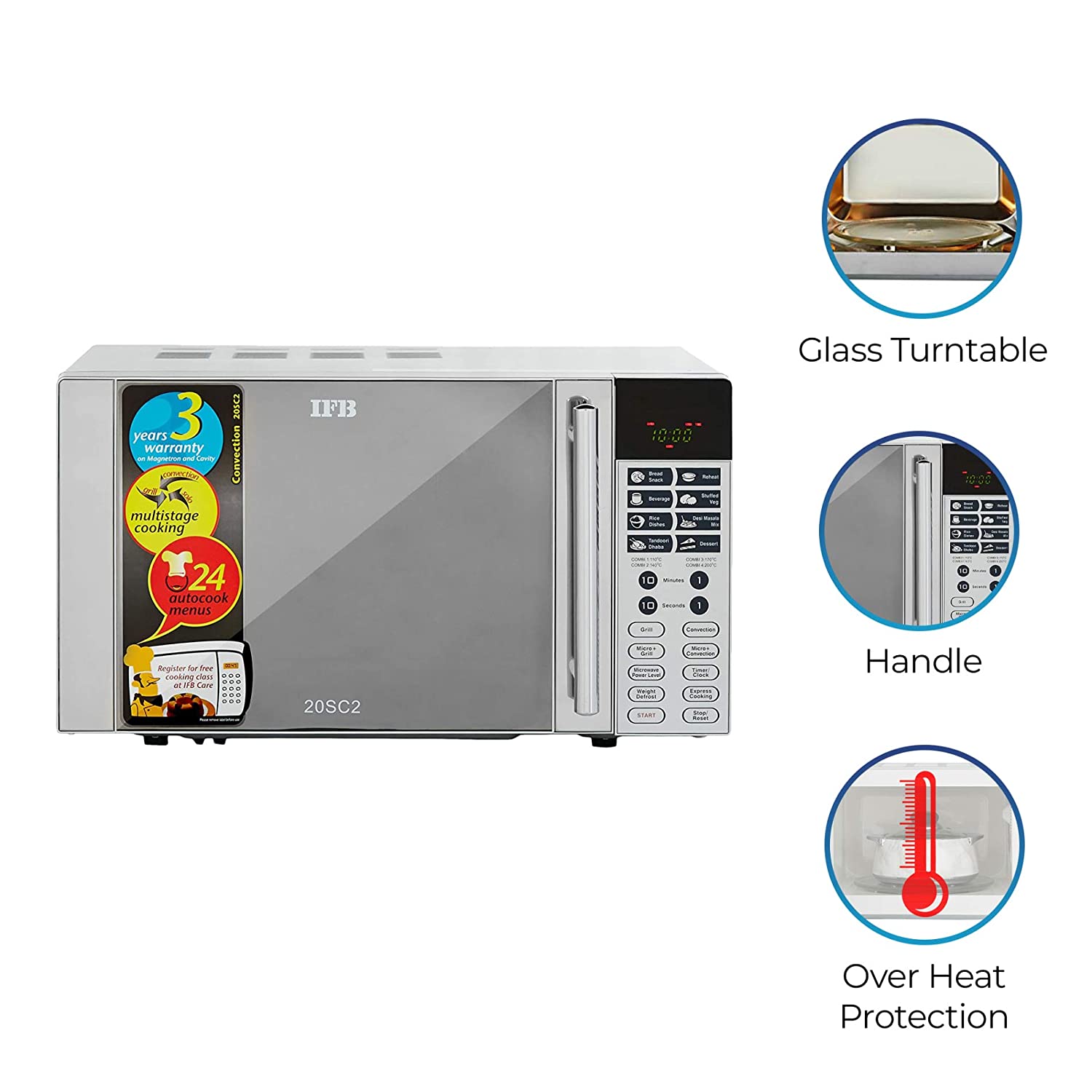 IFB 20 L Convection Microwave Oven (20SC2, Metallic Silver, With Starter Kit)
